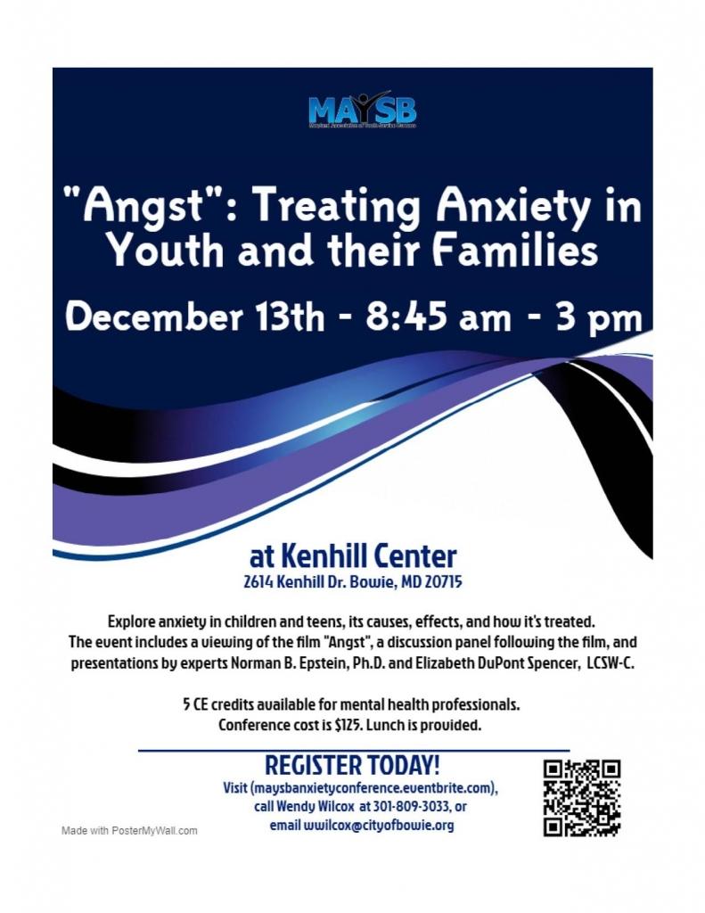 “Angst” Treating Anxiety in Youth and their Families MAYSB